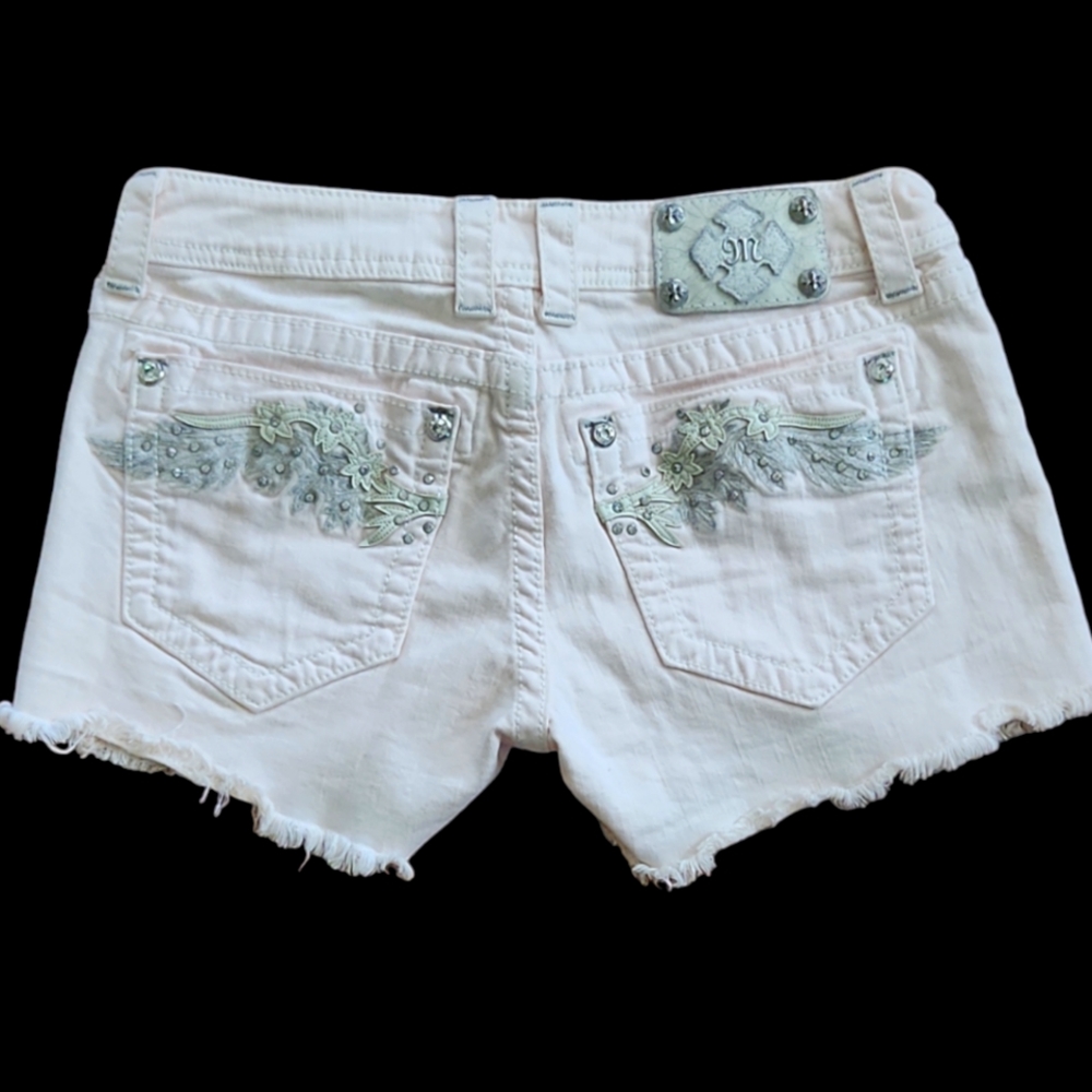MISS ME Pastel Pink Bubblegum Embelished Wing Shorts JP5437H3 Size 30